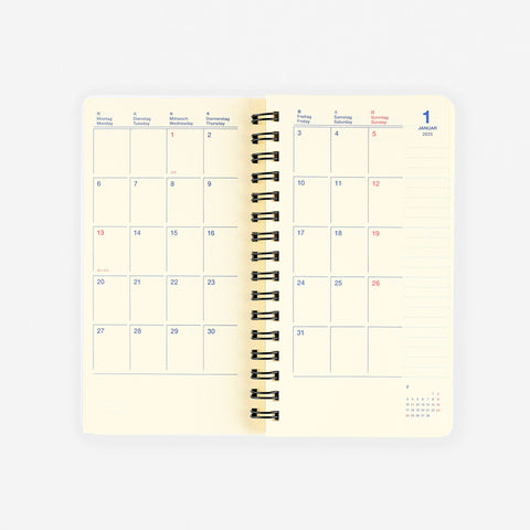 Delfonics Rollbahn 2025 Slim Monthly Planner Beige