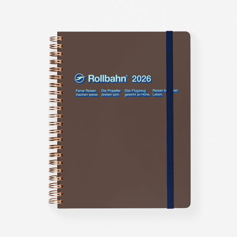 Delfonics Rollbahn 2026 Drop Monthly Planner Brown | Large, A5 Or Extra Large