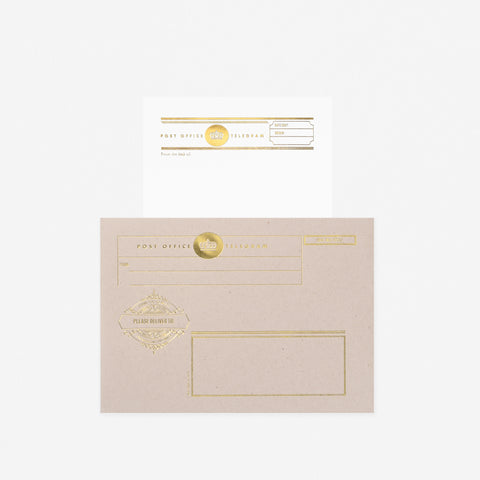 LA Paper Lover Telegram Letter Set Kraft Envelope