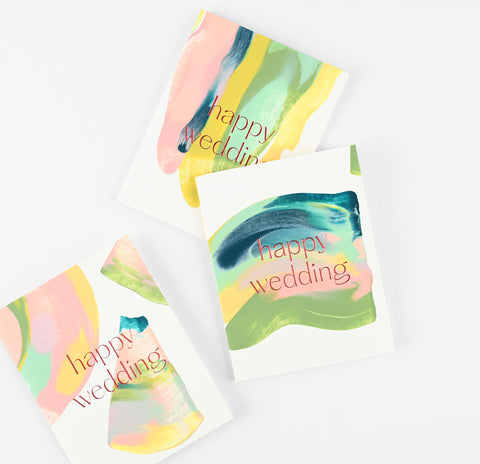Moglea Happy Wedding Hand-Painted Greeting Card