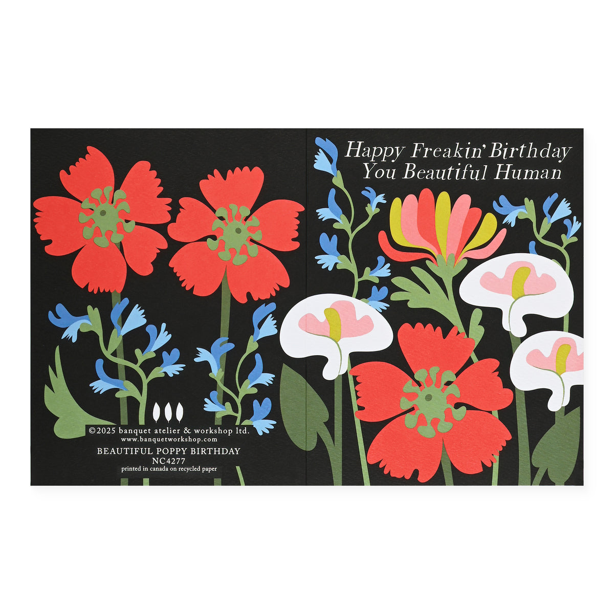 Banquet Workshop Beautiful Poppy Birthday Card