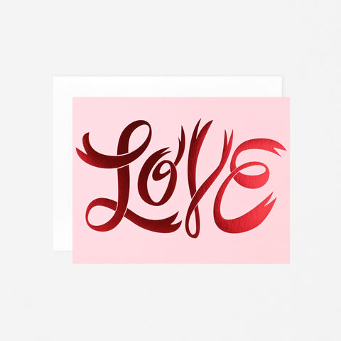 Banquet Workshop Red Foil Love Greeting Card 