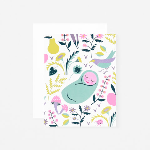 Banquet Workshop Welcome Sweet Wonder Baby Meadow Greeting Card 
