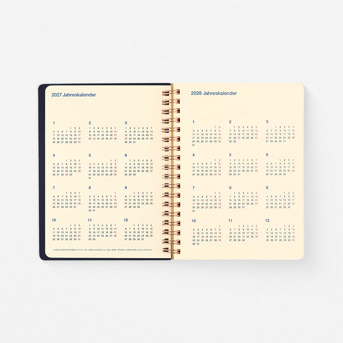 2027 Rollbahn Monthly Planner Homme Dark Blue | 2 Sizes