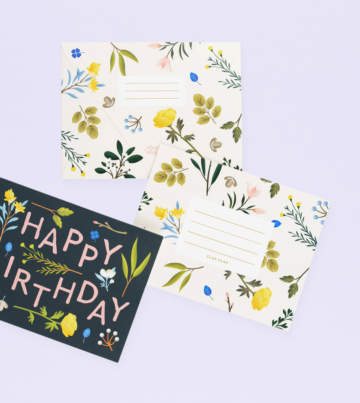 Clap Clap Plant Variety Navy Birthday Card 