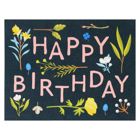 Clap Clap Plant Variety Navy Birthday Card 