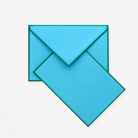 Crown Mill Color Edge Arctic and Dark Green Flat Note Cards Boxed