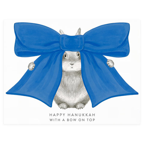 Dear Hancock Happy Hannukah With A Bow On Top Holiday Card