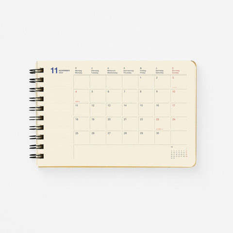 Delfonics Rollbahn 2024 Monthly Planner Horizontal Medium Black 