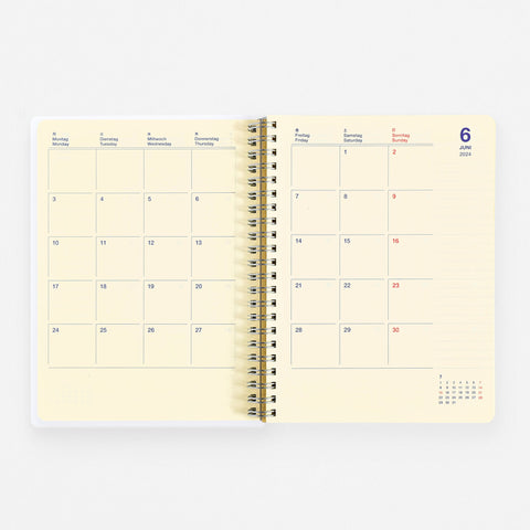 Delfonics Rollbahn 2024 Monthly Planner Leblanc Cream | Medium Or Large 