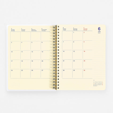 Delfonics Rollbahn 2024 Monthly Planner Leblanc Light Blue | Medium Or Large 