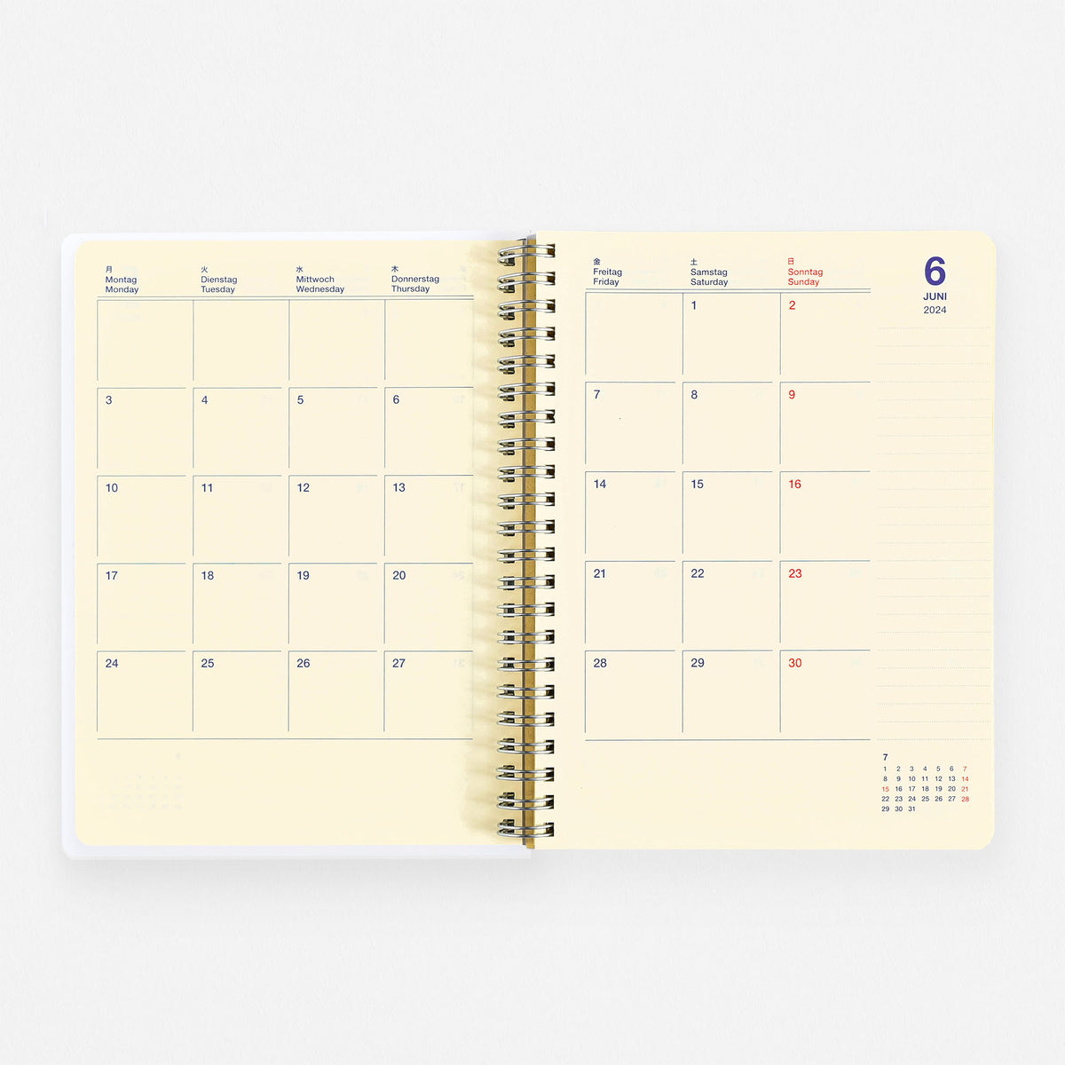 Delfonics Rollbahn 2024 Monthly Planner Latte Light Green | Large Or A5 