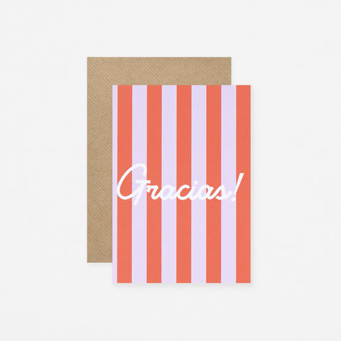 Fin Studio Gracias Stripes Thank You Card