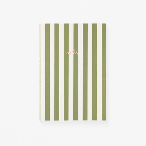Fin Studio Fin Studio Striped Notebook | 9 Colors Olive Green