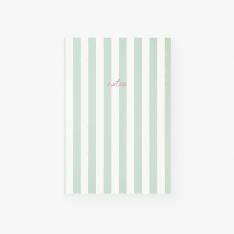 Fin Studio Fin Studio Striped Notebook | 9 Colors Pale Green