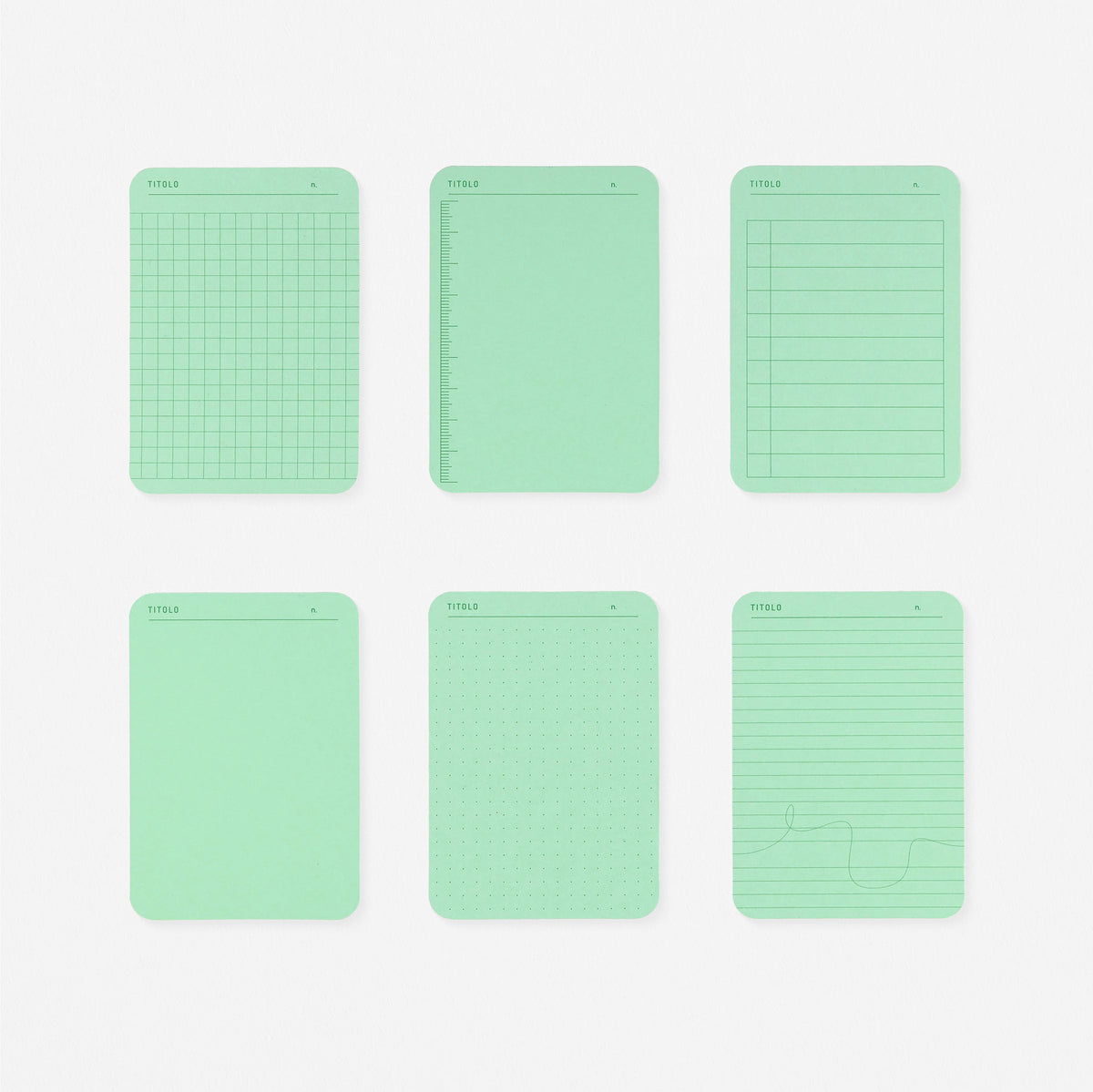 Assorted Formats Memo Cards A7 Green