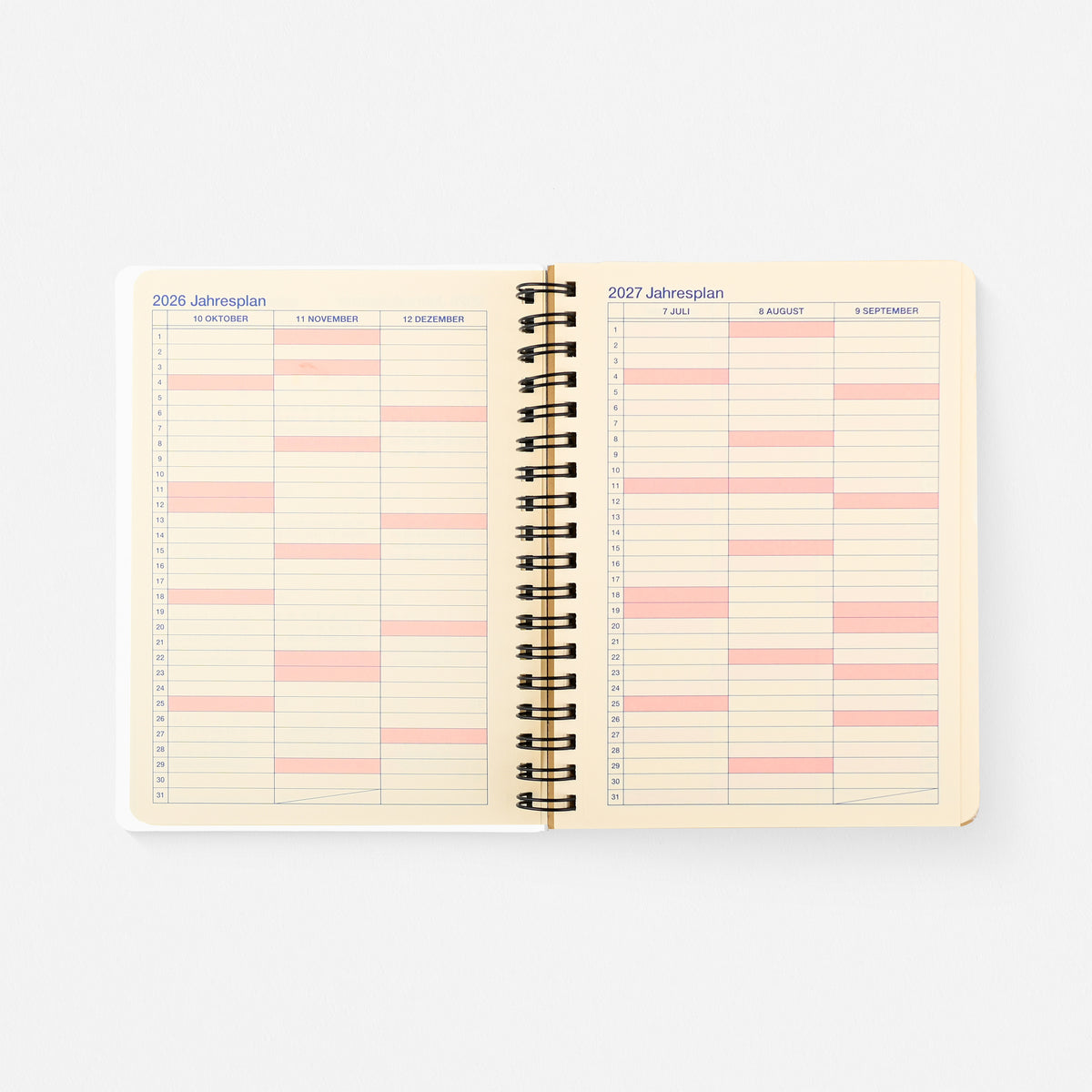 2027 Rollbahn Monthly Planner Cassette Neon Orange Large