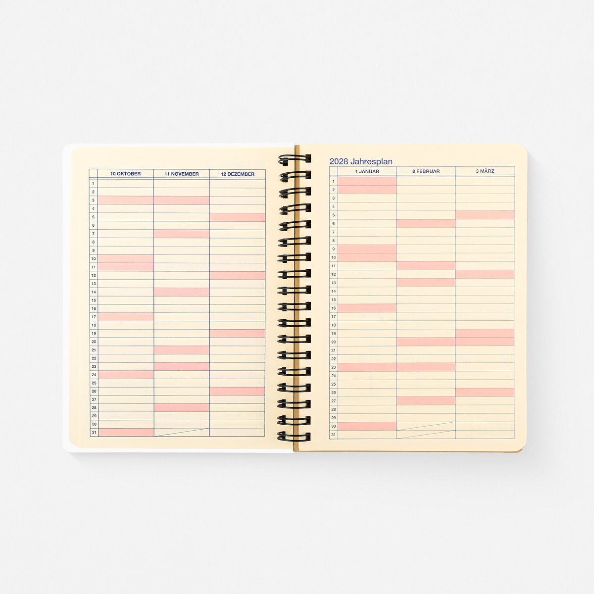 2027 Rollbahn Monthly Planner Cassette Neon Orange Large