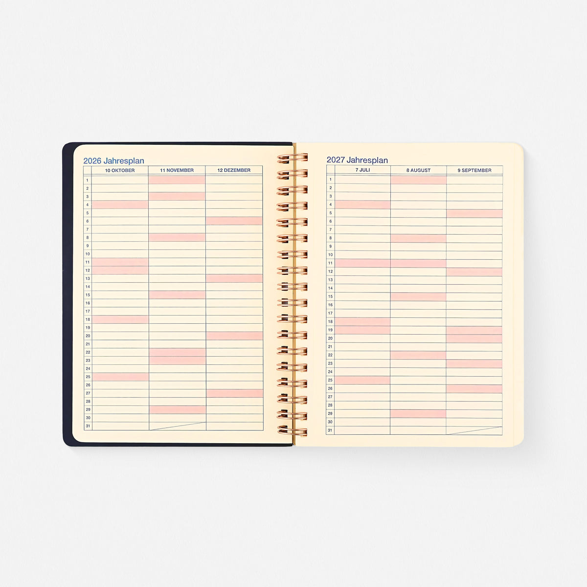 2027 Rollbahn Monthly Planner Homme Dark Blue | 2 Sizes