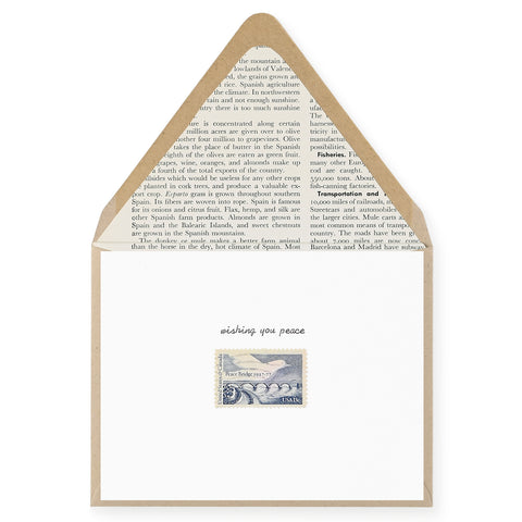 Galaxie Safari Wishing You Peace Vintage Stamp Greeting Card 