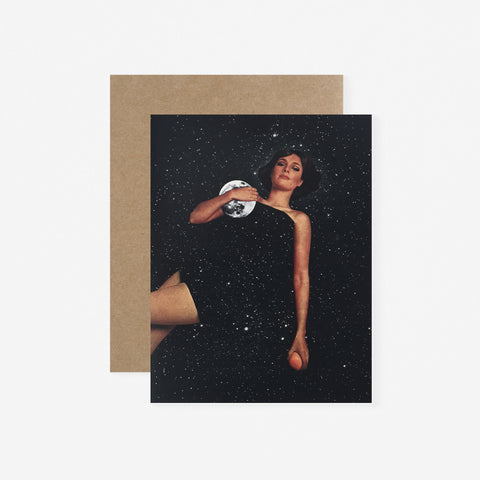 The Galek Sea Woman With Moon And Apple Greeting Card 