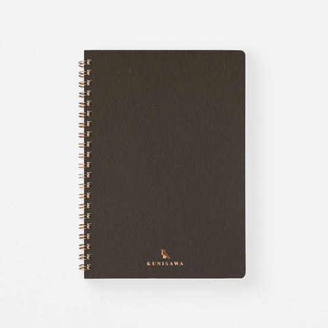 Kunisawa Find Ring Note Notebook A5 Grid | 5 Colors Charcoal