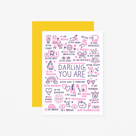 Letterpress De Paris Darling You Are Greeting Card 