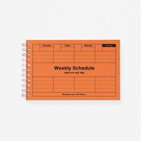 MARK'S Inc. Dayfree Weekly Schedule Undated Planner | 5 Colors Orange