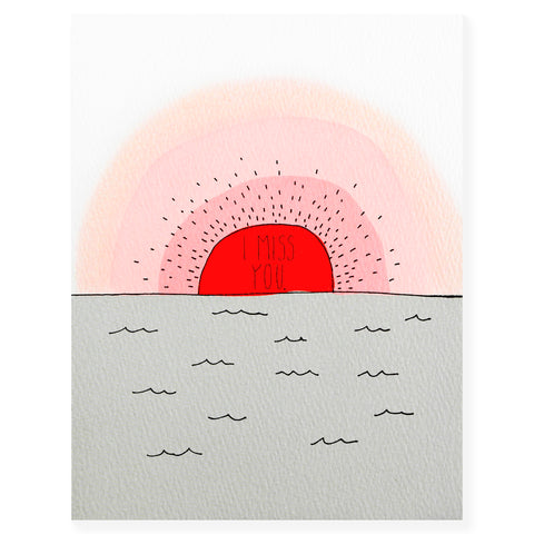 Hartland Cards Miss You Sunset Greeting Card