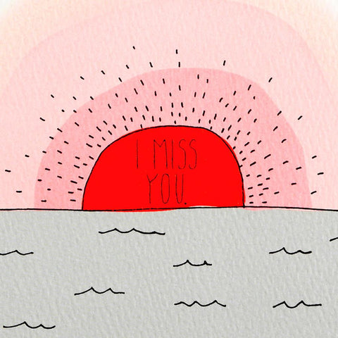 Hartland Cards Miss You Sunset Greeting Card