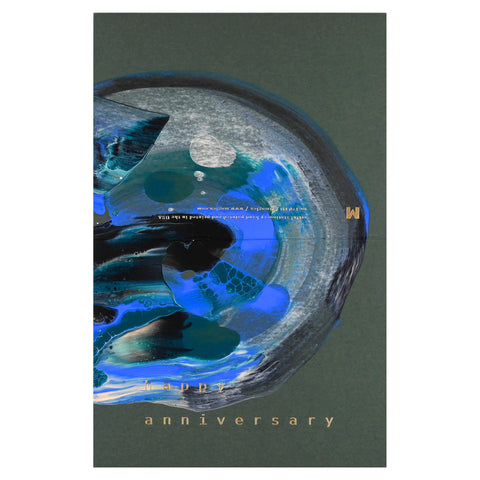 Moglea Anniversary Swirl Hand-Painted  Greeting Card 