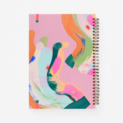Moglea Palmita Hand-Painted Cloth-Covered Lined Notebook B5