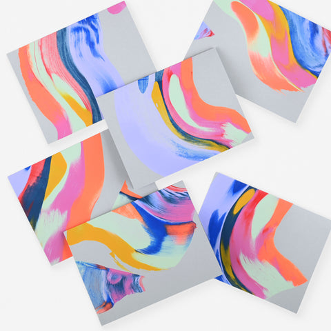 Moglea Supernova Hand-Painted Folded Note Cards Boxed