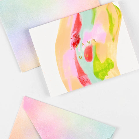Moglea Hale Hand-Painted Folded Thank You Cards 