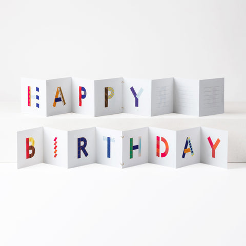 Happy Birthday Moji Accordion Greeting Card