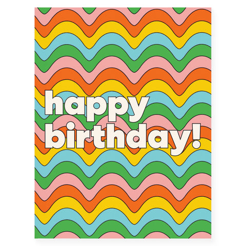 paper&stuff Wavy Happy Birthday Card 