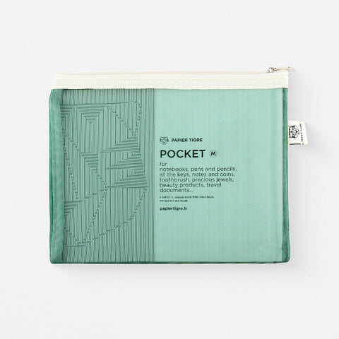 Papier Tigre Medium Mesh Pouch Green 