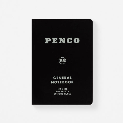 Hightide Penco General Notebook Grid B6 | 5 Colors Black