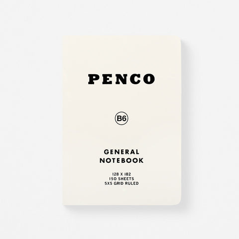Hightide Penco General Notebook Grid B6 | 5 Colors White