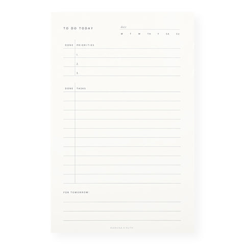 Ramona & Ruth To Do Today Notepad