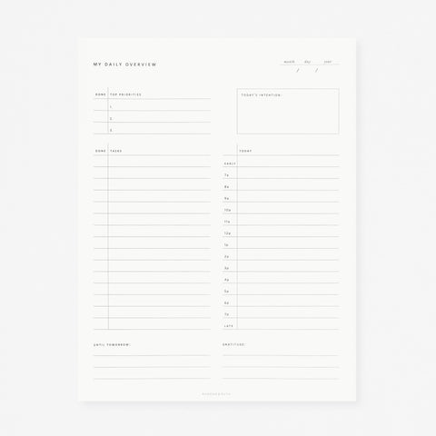 Ramona & Ruth Daily Overview Notepad