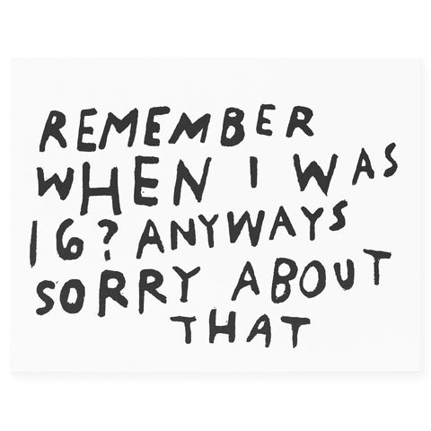 Rani Ban Co Remember When I Was 16? Mother's Day Card