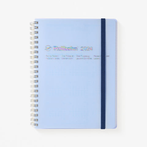 Delfonics Rollbahn 2024 Monthly Planner Clear Large Or A5 | Blue, Green, Silver Or Pink Clear Blue / Large [5.25 x 7"]