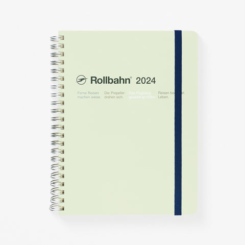 Delfonics Rollbahn 2024 Monthly Planner Latte Light Green | Large Or A5 