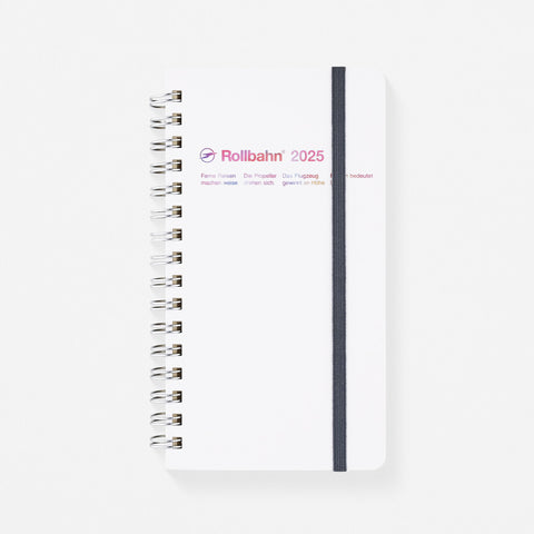Delfonics Rollbahn 2025 Chance Slim Monthly Planner | White, Black Or Light Blue White