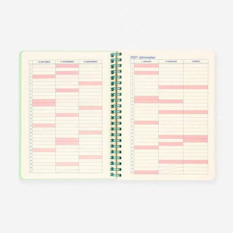 Delfonics Rollbahn 2026 Clear Monthly Planner Green | A5 Or Slim
