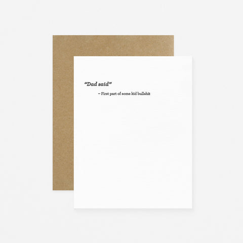 Sapling Press Dad Said Father's Day Card 