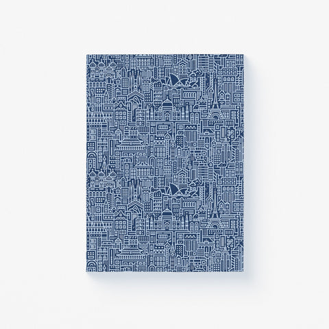 The City Works Hello World White Ink Notebook Blank | Blue, Green Or Rust Blue