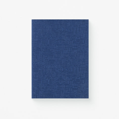 The City Works Hello World Embossed Notebook Blank Blue