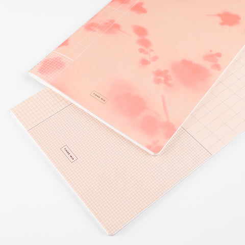 Tinne + Mia Ginger Blossom + Rose Grid Set of Two  Large Exercise Notebooks Lined 
